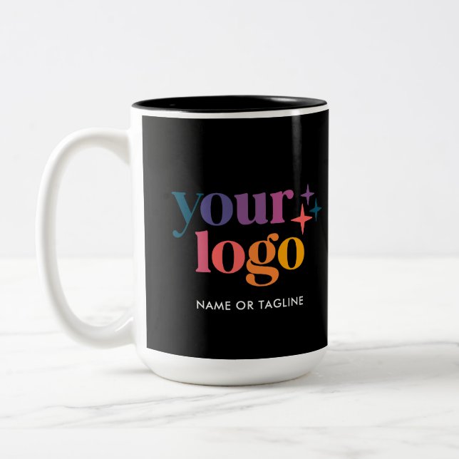 Black Custom Promo Business Logo Mug (Left)