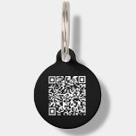 Black Custom QR Code | Scan Pet ID Tag<br><div class="desc">Customizable black QR code pet ID tag. This pet tag features a scannable QR code that enables anyone with a smartphone to access important information about your pet. You can easily generate a brand new QR code on the design via the "personalize this template " feature. Just add the URL...</div>