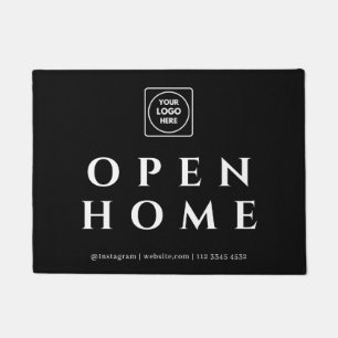 Black Custom Realtor Mat    Open House welcome