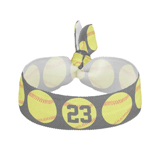 Black Custom Softball Hair Ties (Front)
