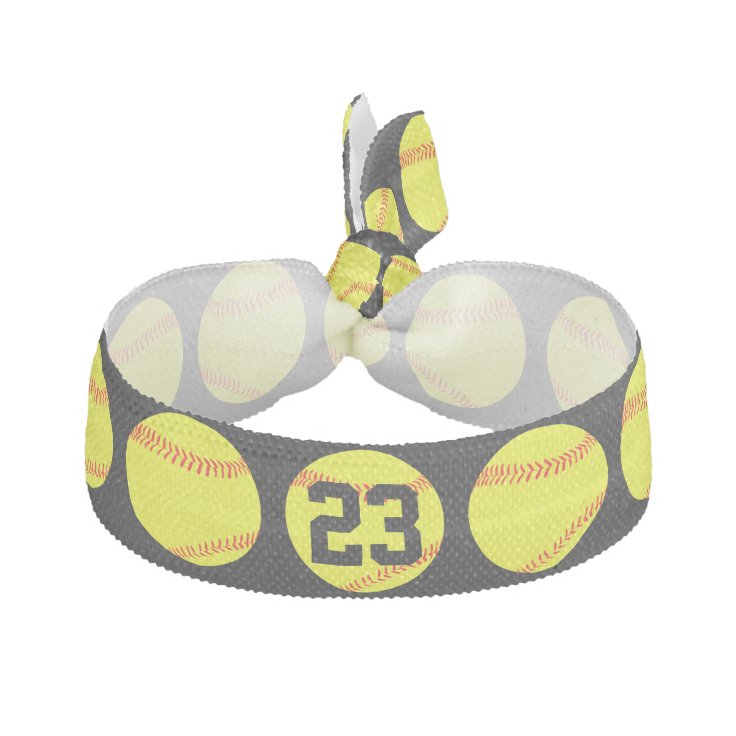 Black Custom Softball Hair Ties Zazzle