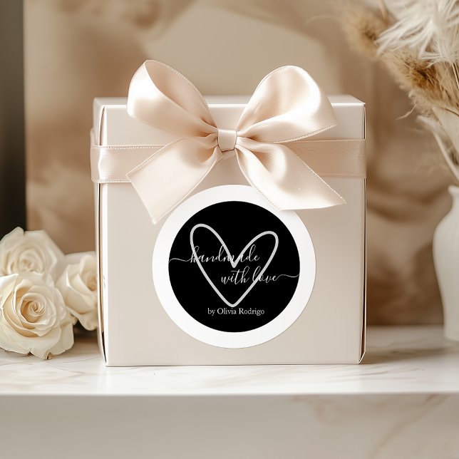 Black Custom Thank You Sticker Packaging Label (Dusty Rose Custom Thank You Sticker Packaging)