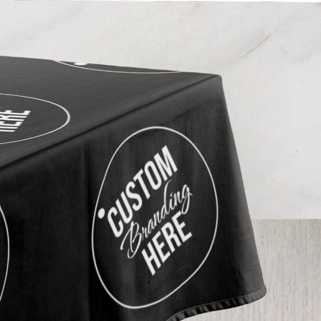 Black Custom Trade Show Restaurant Business Logo   Tablecloth (logo trade show tablecloth)