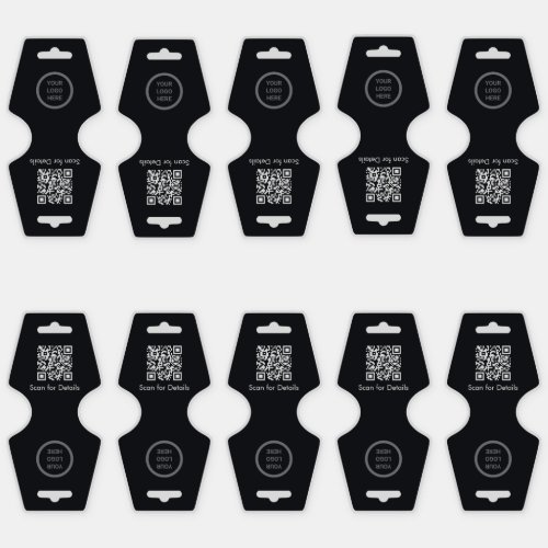 Black Customizable DIY Necklace Foldover Hang Tag Sticker