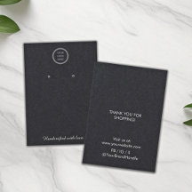 Black Customizable Earring Jewelry Display Cards