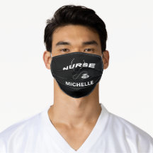 BLACK Customizable Name Nurse
