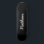 Black Customizable Skateboard<br><div class="desc">Black Customizable Skateboard. An elegant,  black,  trendy skateboard. Personalize with a name of your own. Make a fun gift for yourself or a birthday gift for somebody you love.</div>