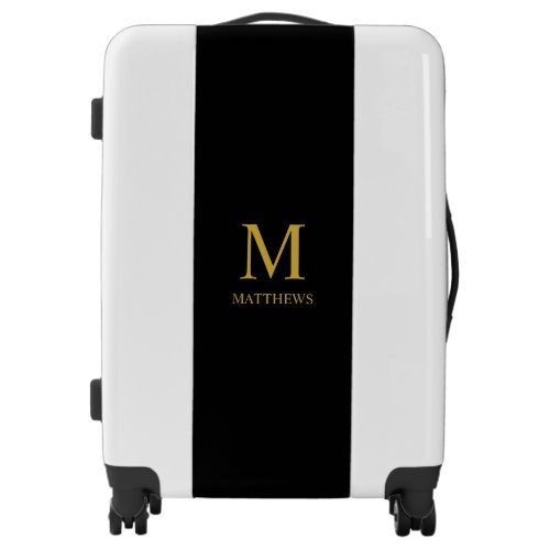 Black Customize It Gold Monogram  Name Luggage