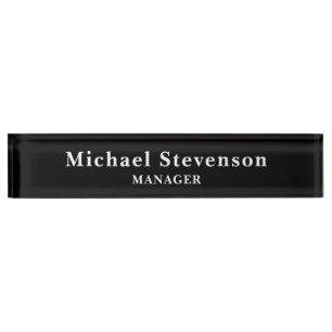 Black Customize Name & Title Profession Desk Name Plate