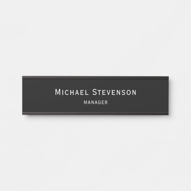 Black Customize Name & Title Profession Door Sign (Front)