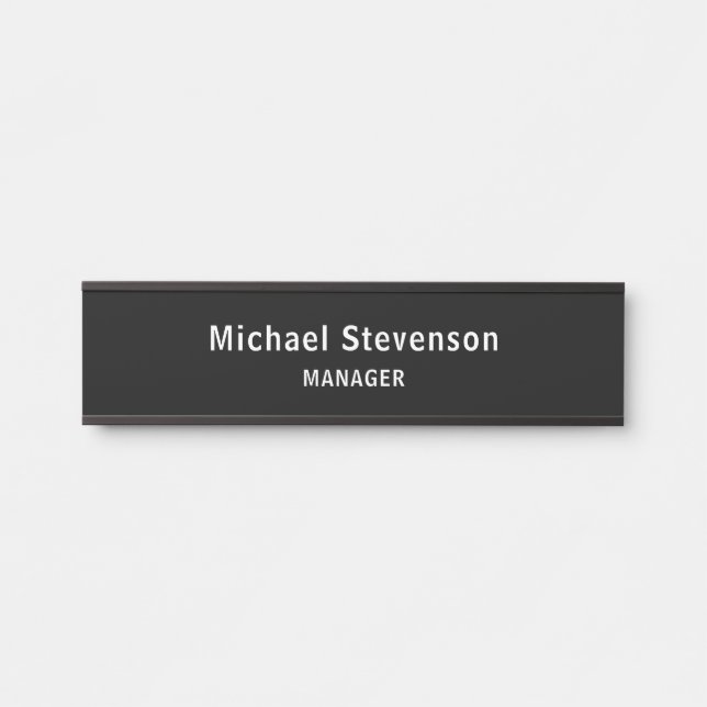 Black Customize Name & Title Profession Door Sign (Front)