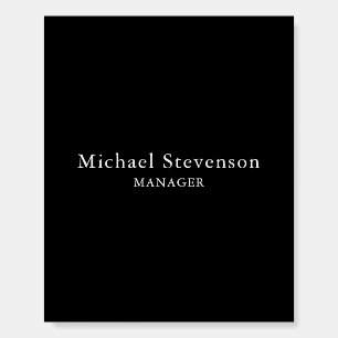 Black Customize Name & Title Profession Foam Board
