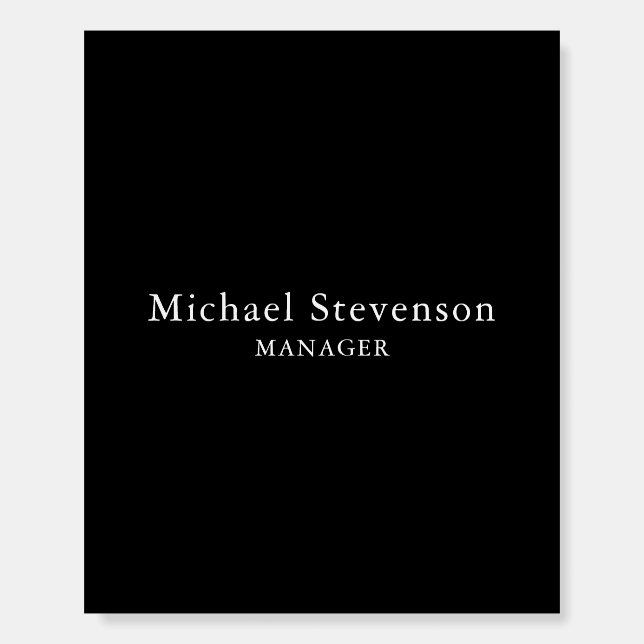 Black Customize Name & Title Profession Foam Board (Front)