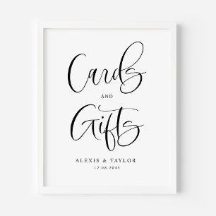 Black Cute Calligraphy Cards and Gifts Wedding Poster