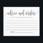 Black Cute Calligraphy Wedding Advice and Wishes<br><div class="desc">Ask guests to give their advice and wishes with this customizable advice card. It features black modern calligraphy and a whimsical confetti pattern. Personalize by adding your own details. You can also change the back image to a photo or any other image. This modern advice and wishes card is perfect...</div>