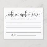 Black Cute Calligraphy Wedding Advice and Wishes<br><div class="desc">Ask guests to give their advice and wishes with this customizable advice card. It features black modern calligraphy and a whimsical confetti pattern. Personalize by adding your own details. You can also change the back image to a photo or any other image. This modern advice and wishes card is perfect...</div>