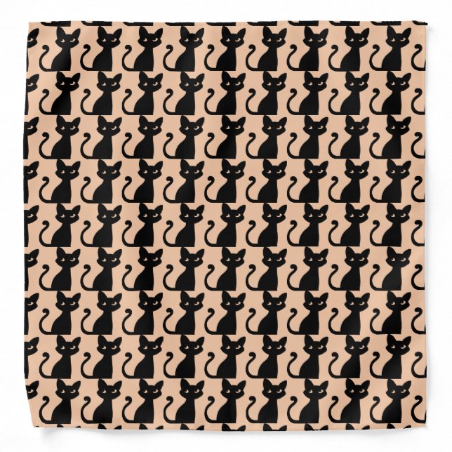 BLACK CUTE CAT BANDANA (Front)