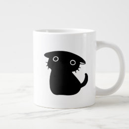 black cute cat giant coffee mug