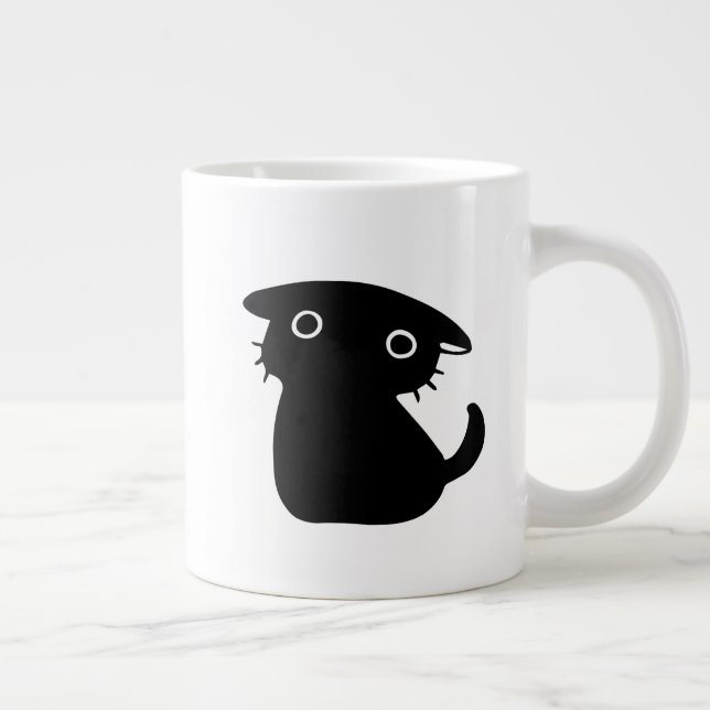 black cute cat giant coffee mug (Right)