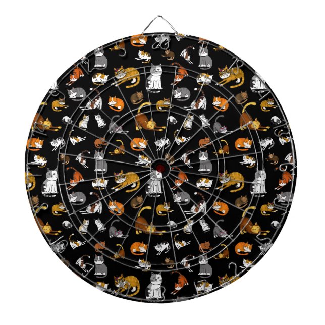 black cute cat pattern design for cat lovers- dart board (Front)