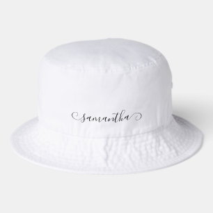Black Cute Curl Signature Name Bucket Hat