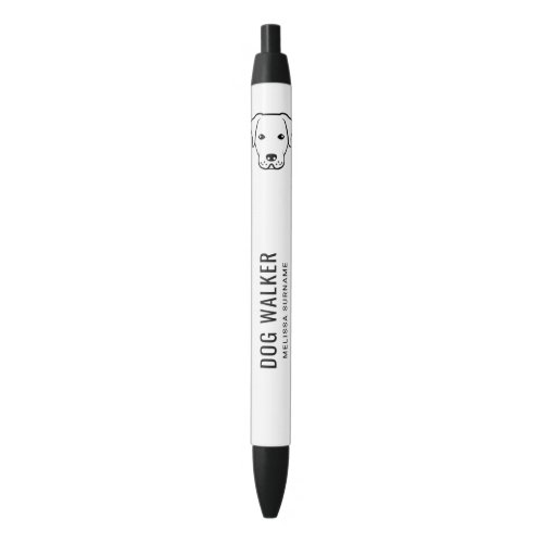 Black Cute Dog Head Line Art _ Dog Walker Business Black Ink Pen