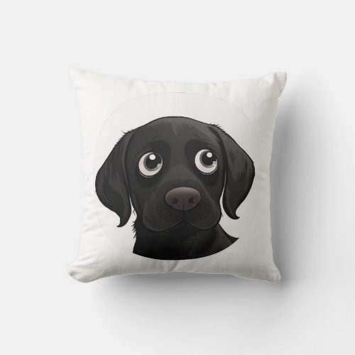 Black cute doggy throw pillow