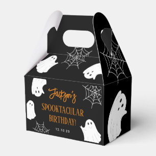 Black Cute Ghost Spooky Halloween Birthday Favor Boxes