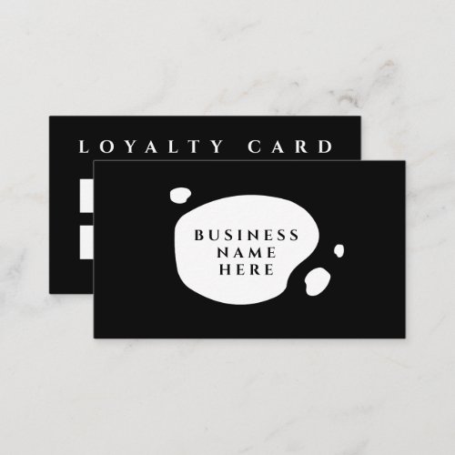 Black Cute Minimalist Salon Coffee Shop Loyalty Card
