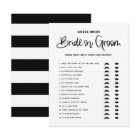 Black Cute Modern Calligraphy Bride or Groom Game