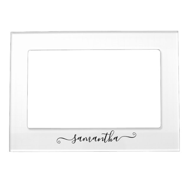 Black Cute Signature Name Magnetic Frame (Front)