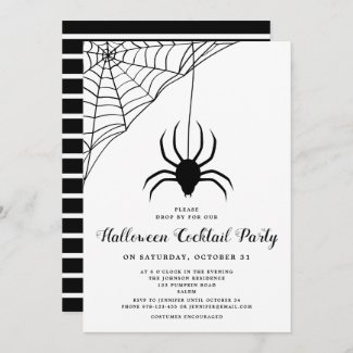 Black Cute Spider Halloween Cocktail Party