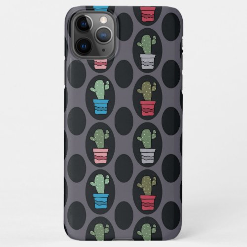 black cute succulent pattern iPhone 11Pro max case