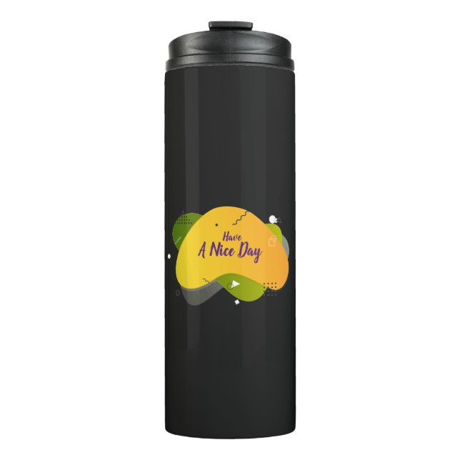 Black Cute Thermal Tumbler (Front)