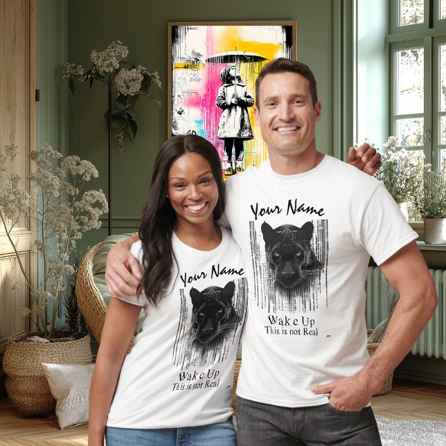 Black Cyber Panther – Custom Name Wake Up T-Shirt (Creator Uploaded)