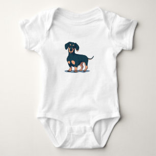 Black Dachshund Baby Bodysuit