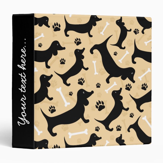 Black dachshund binder (Front/Spine)