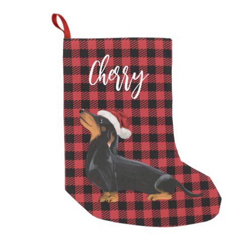 Black Dachshund Christmas Stocking