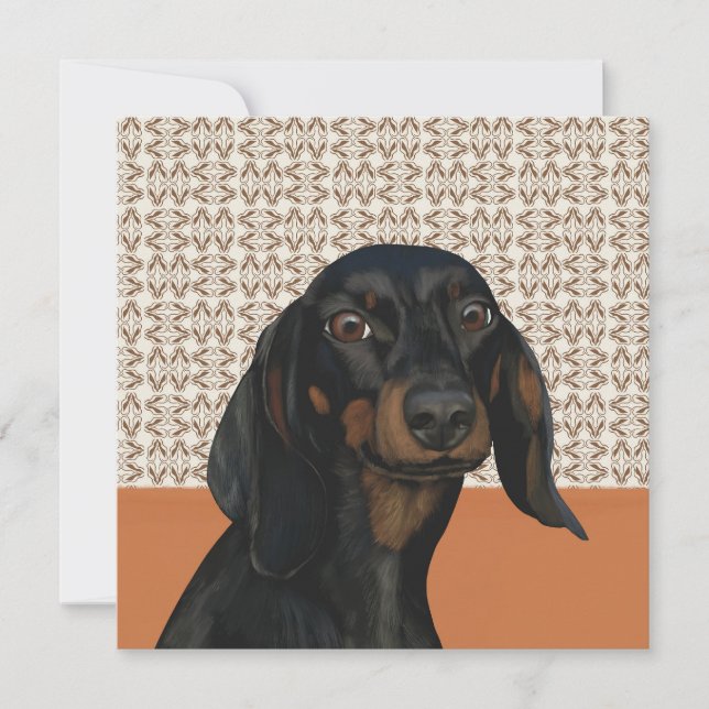 Black Dachshund Dog Portrait Dog Lovers (Front)