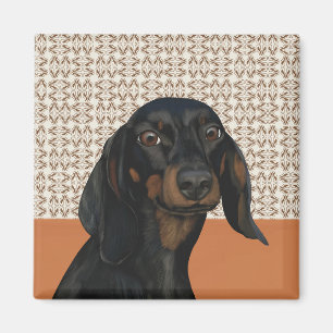 Black Dachshund Dog Portrait Dog Lovers Magnet
