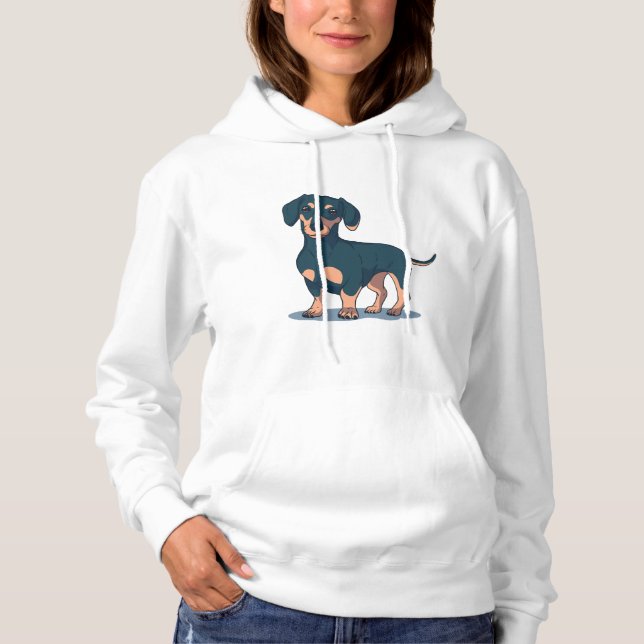 Black Dachshund Hoodie (Front)