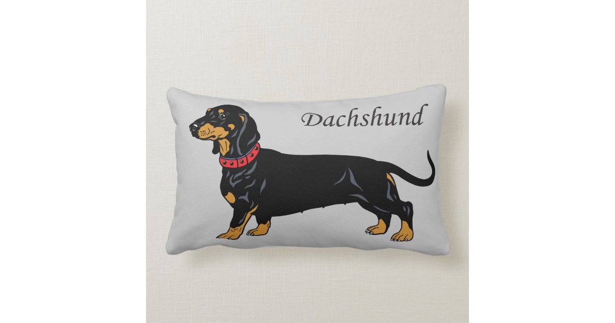 dachshund lumbar pillow