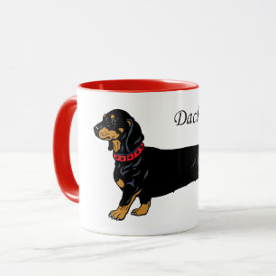 black dachshund mug