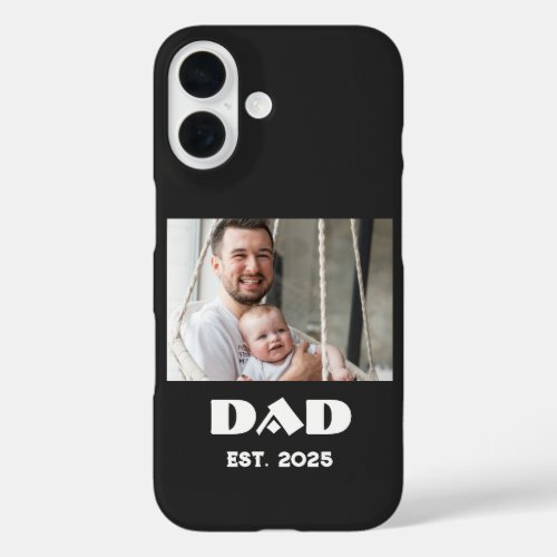 Black Dad Established Bold Photo iPhone 16 Case