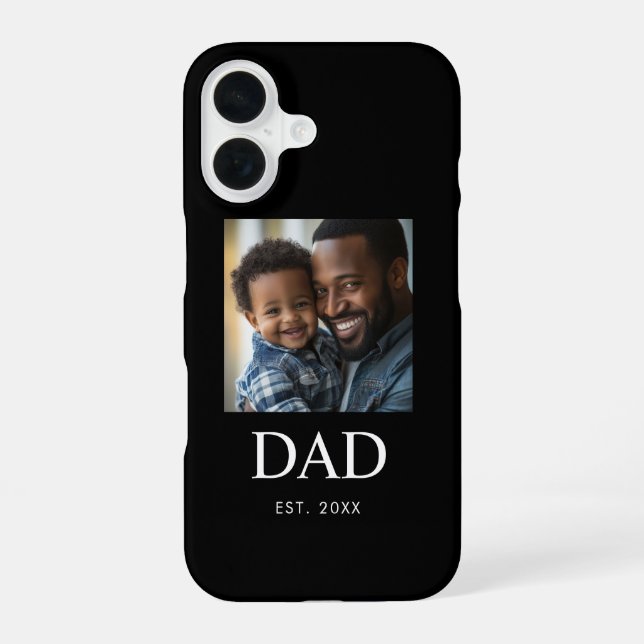 Black Dad Established Script Photo  Iphone Case (Back)