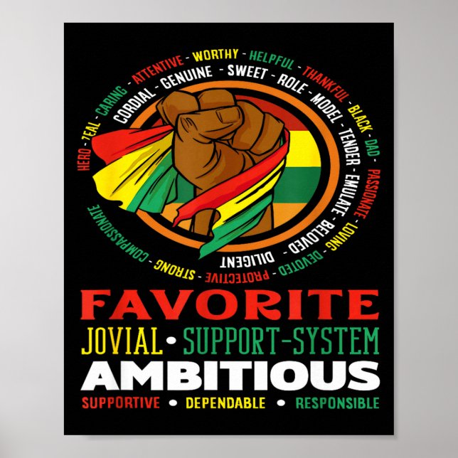 Black Dad Hero Role Model Ambitious Strong  Poster (Front)