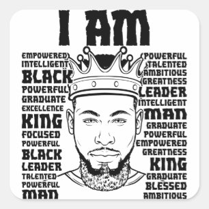 Black Dad Melanin Christian Man Faithful Bruh Square Sticker
