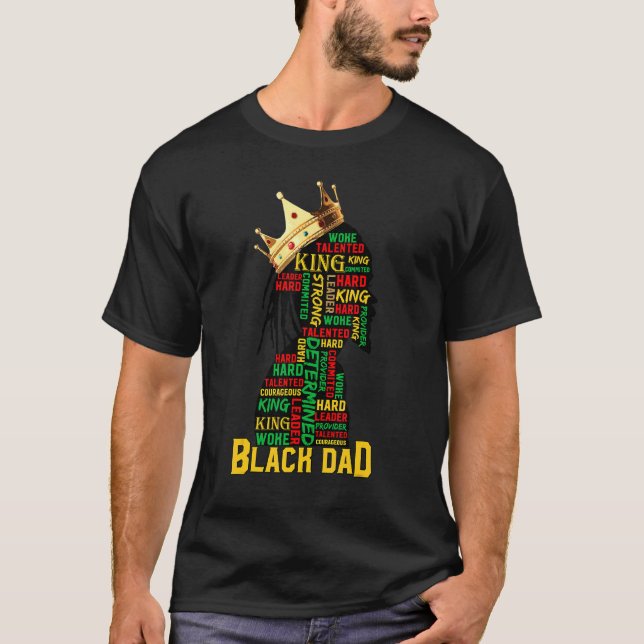 Black Dad Retro Graphic Happy Father's Day T-Shirt (Front)