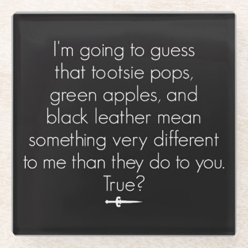 Black Dagger Brotherhood Green Apples  Leather Glass Coaster