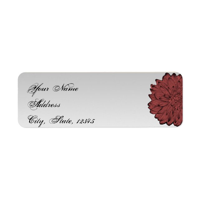 Black Dahlia Posh Wedding Label (Front)
